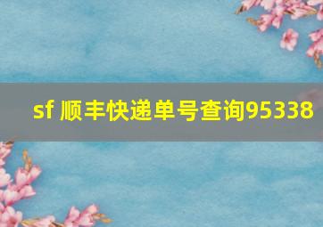 sf 顺丰快递单号查询95338